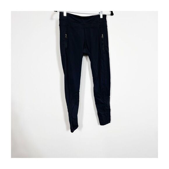 Lululemon Leggings Womens Size 6 Cropped Black Compression Pull On Black Ladies - Picture 1 of 6